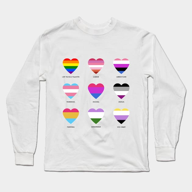 Lgbtqi+ Flags History Long Sleeve T-Shirt by la'lunadraw